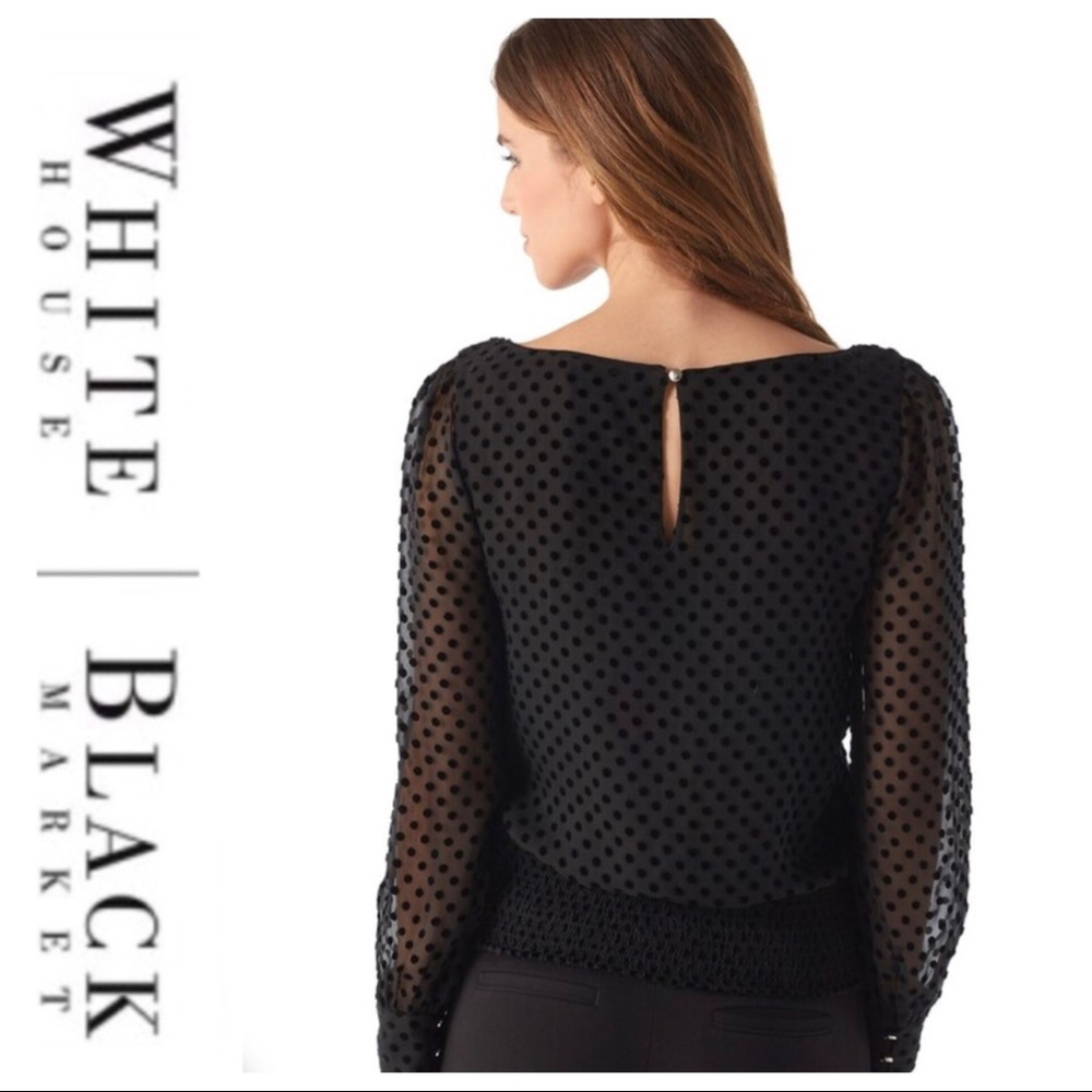 White House BM Velvet Spot Silk Blouse
